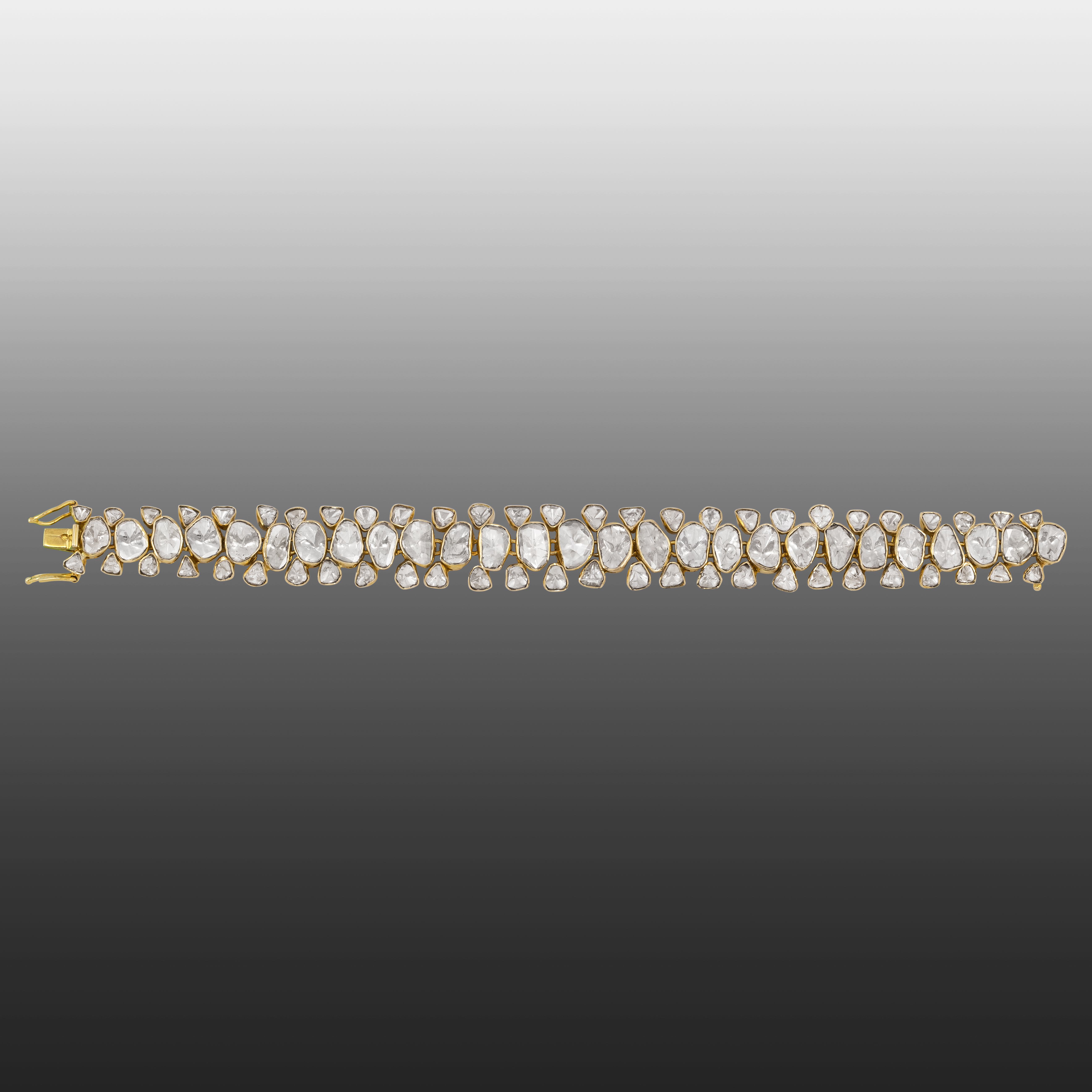 Flexible Linear Polki Bracelet in Open Setting